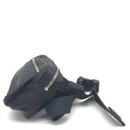 Black Waist Pouch With Zippered Compartments