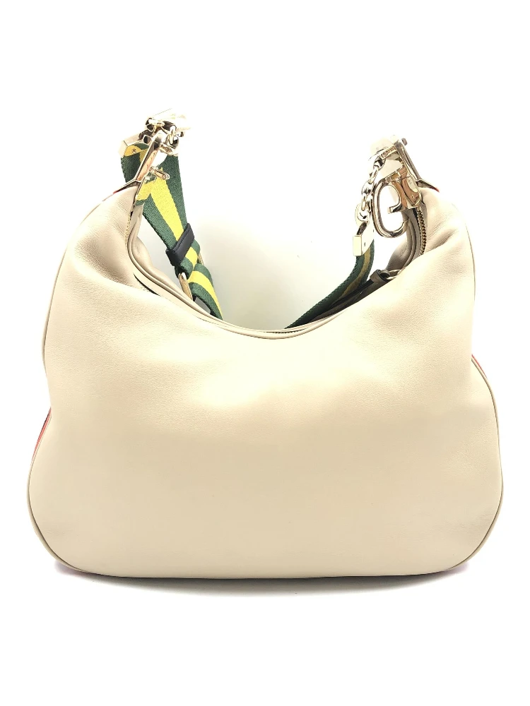 Gucci Aria Calfskin Web Large Attache Shoulder Bag Beige alternative