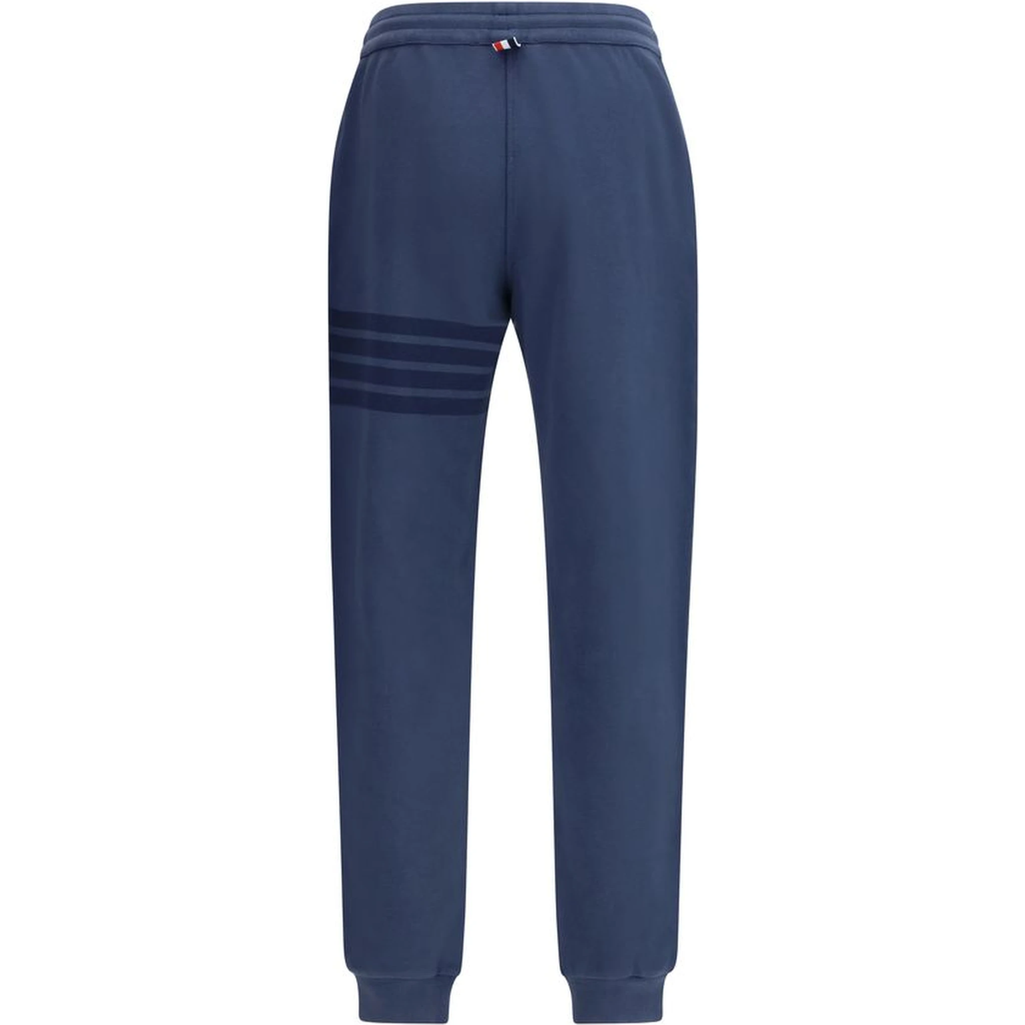 Blue Cotton Casual Pants