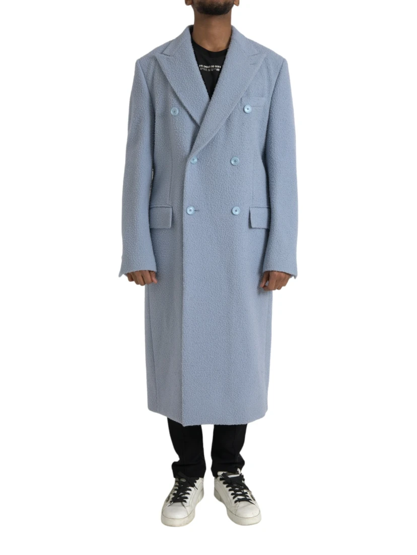 Light Blue Cashmere Trench Coat