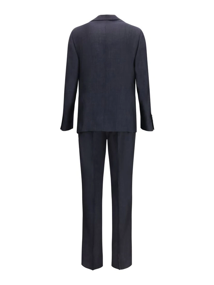 Blue Cotton Two-Piece Suit
