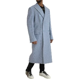 Light Blue Cashmere Trench Coat