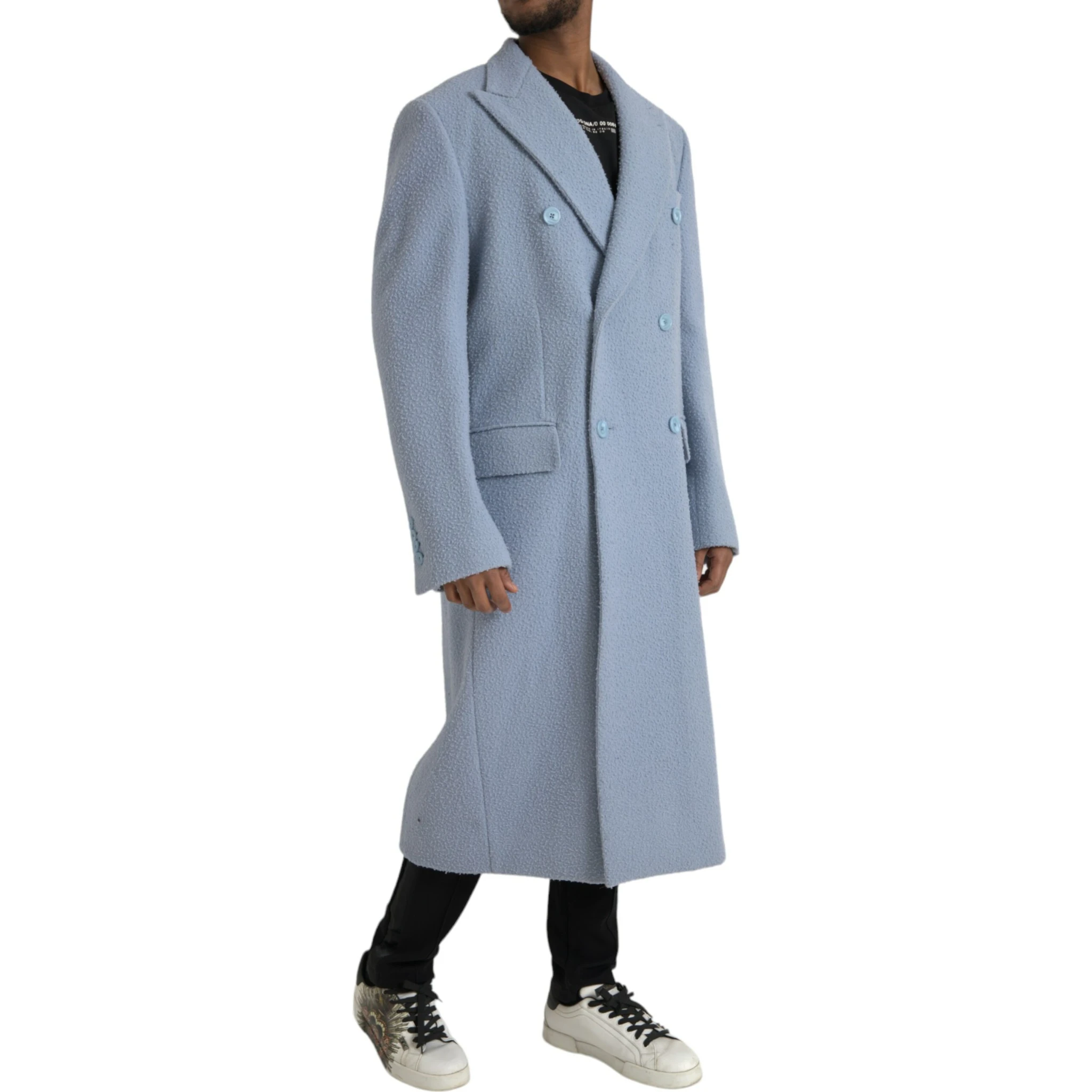 Light Blue Cashmere Trench Coat