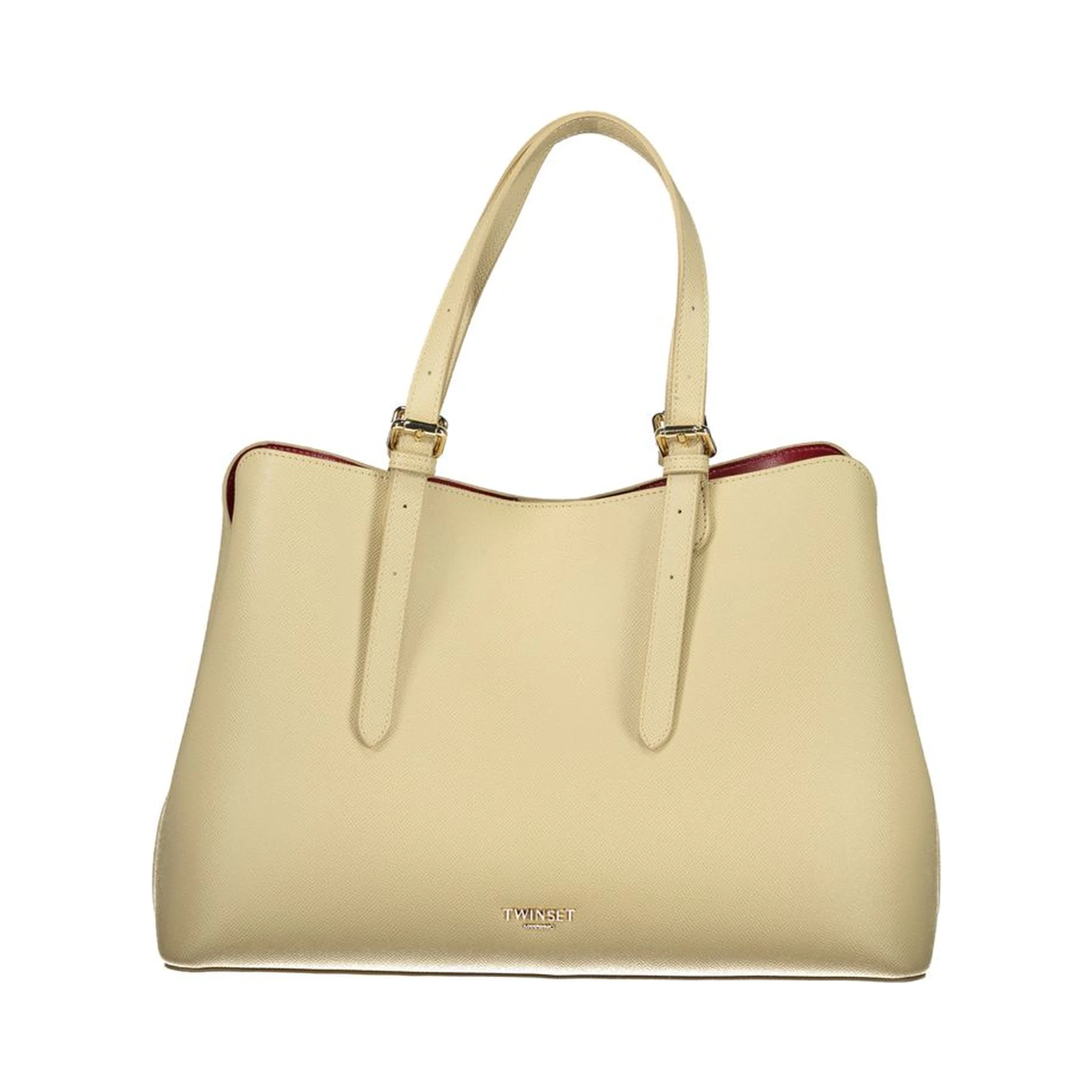 Beige Polyurethane Women Tote