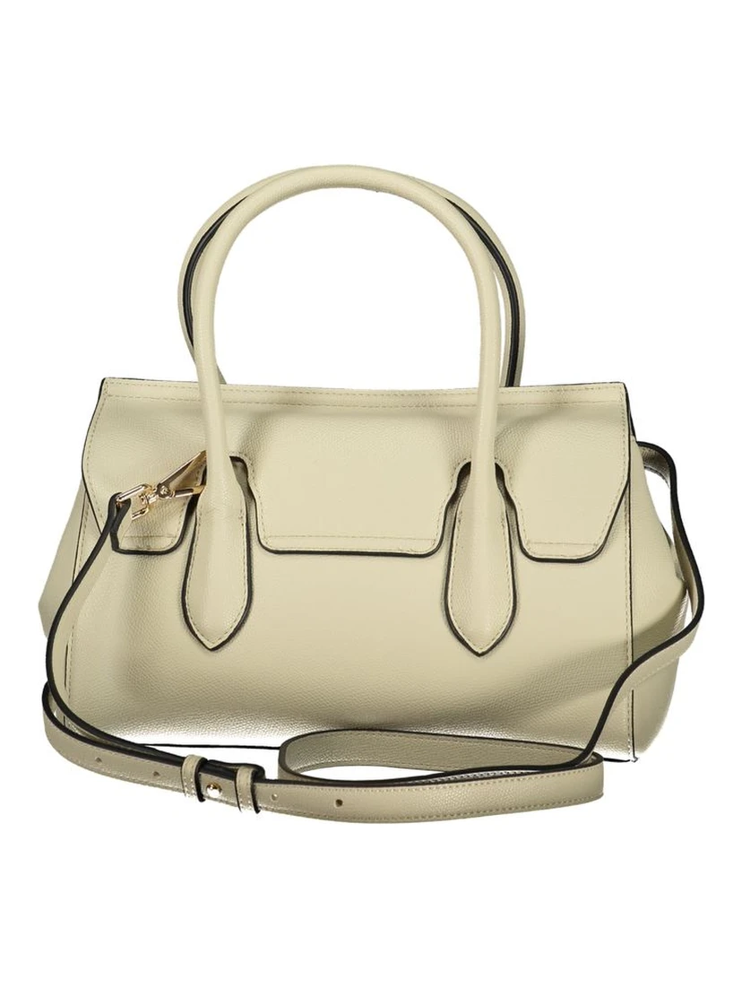 Beige Polyurethane Women Tote
