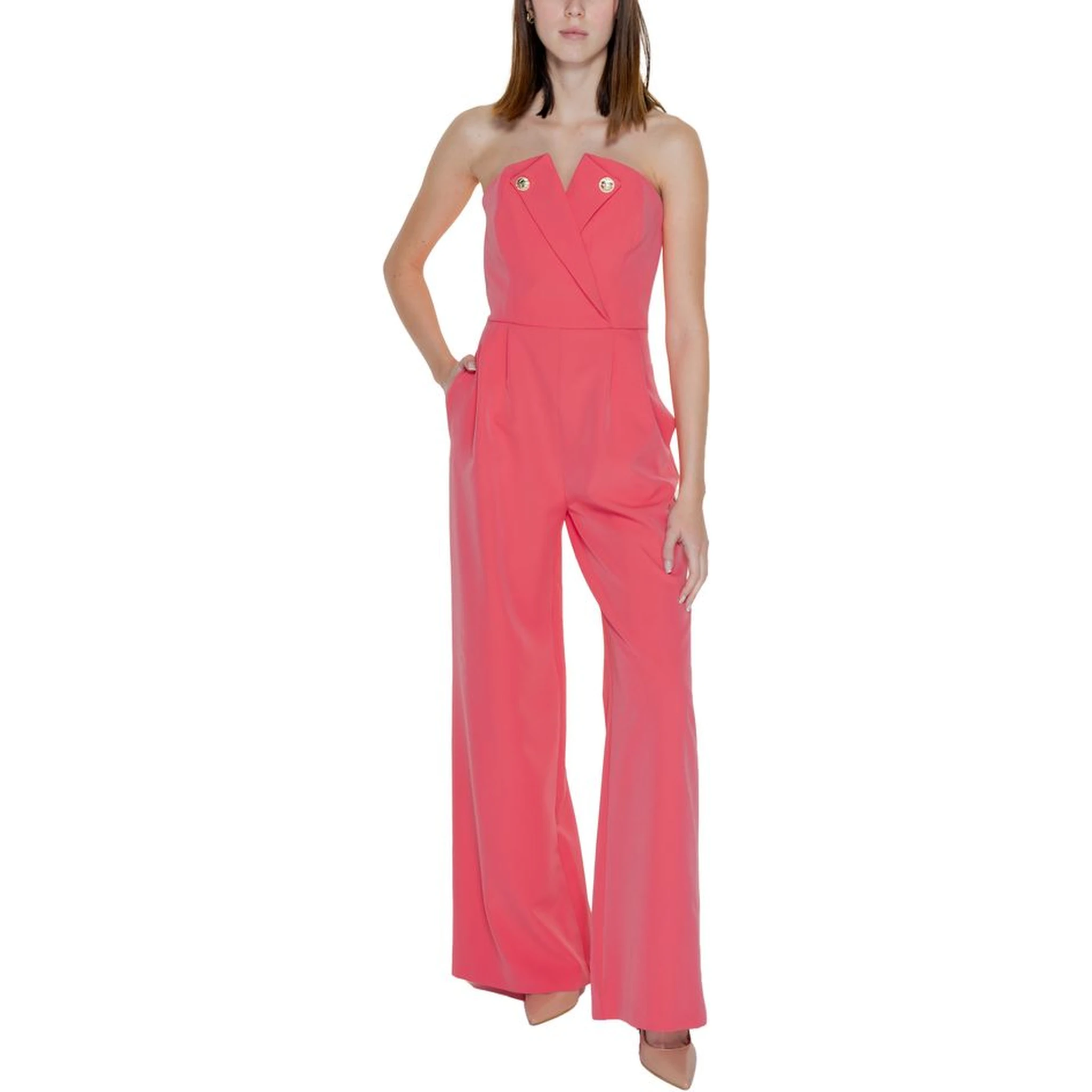 Orange Polyester Jumpsuit