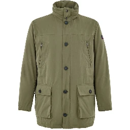 Green Polyester Coat