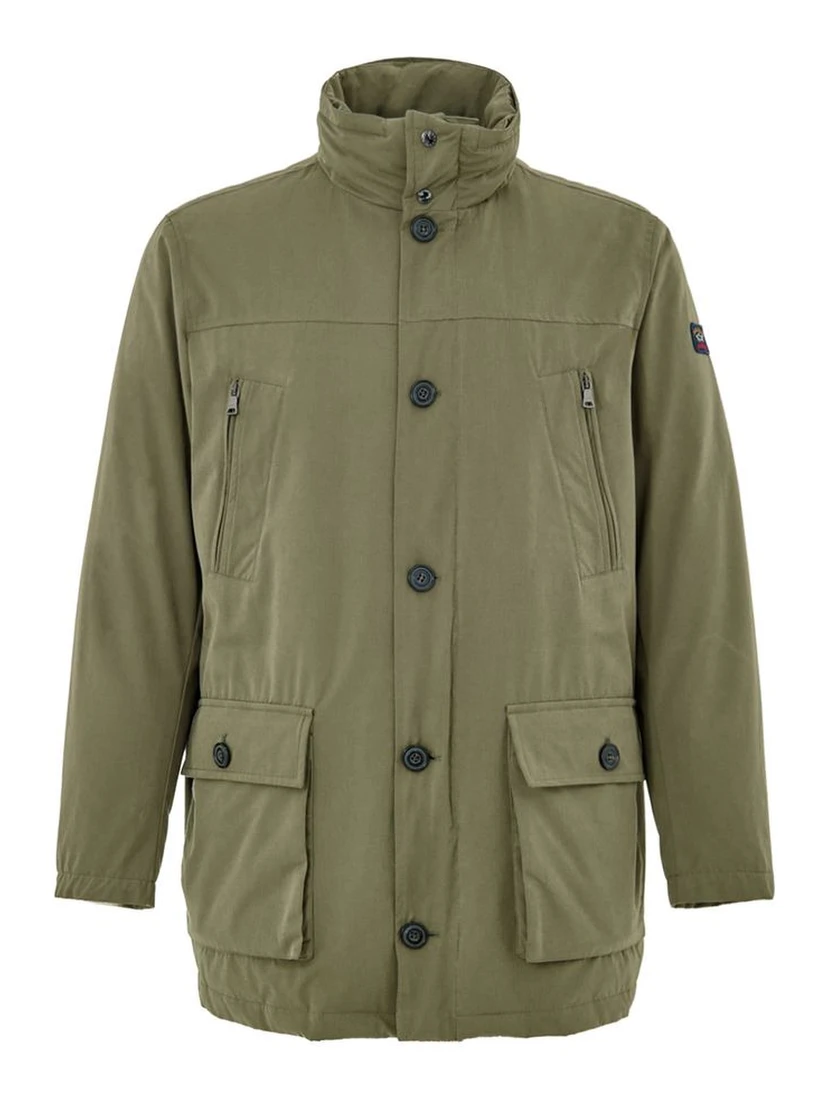 Green Polyester Coat