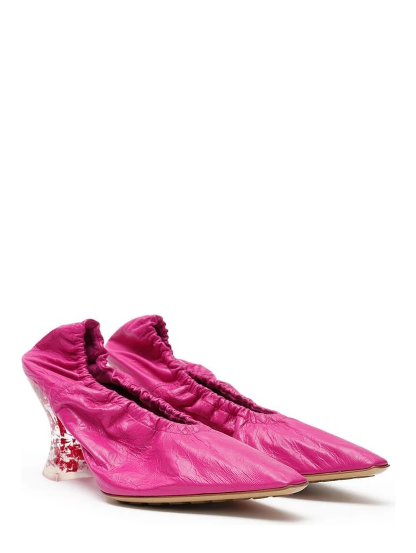 Fuchsia Leather Slippers