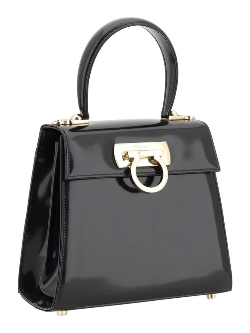 Black Calf Leather Bos Taurus Handbag