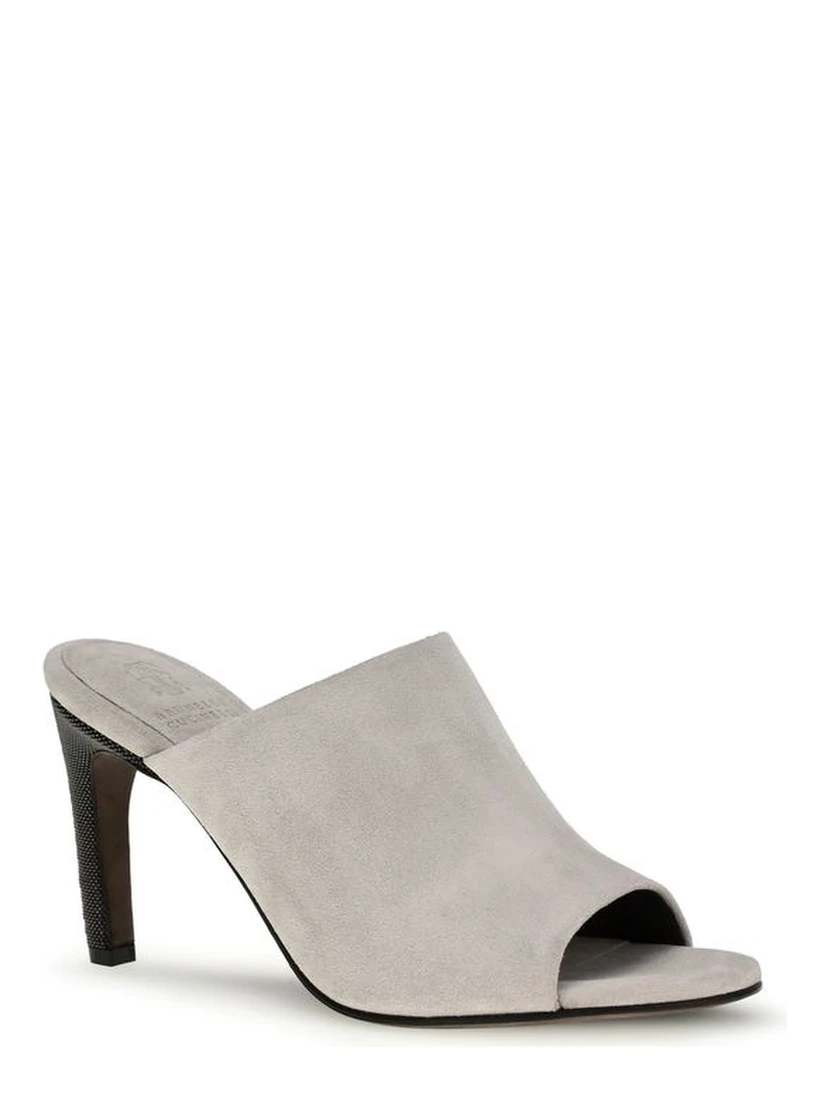 Gray Calf Leather Bos Taurus Mules