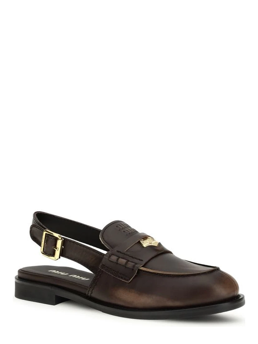 Brown Calf Leather Bos Taurus Slip-On Loafers