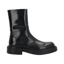 Black Calfskin Ankle Boots