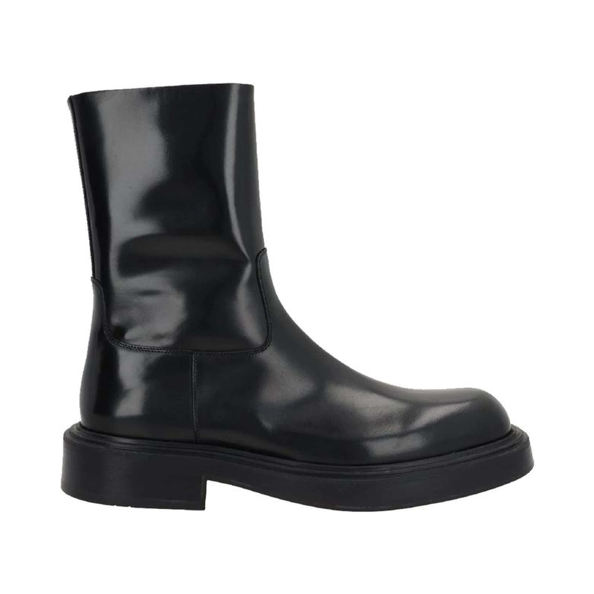 Black Calfskin Ankle Boots