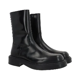 Black Calfskin Ankle Boots