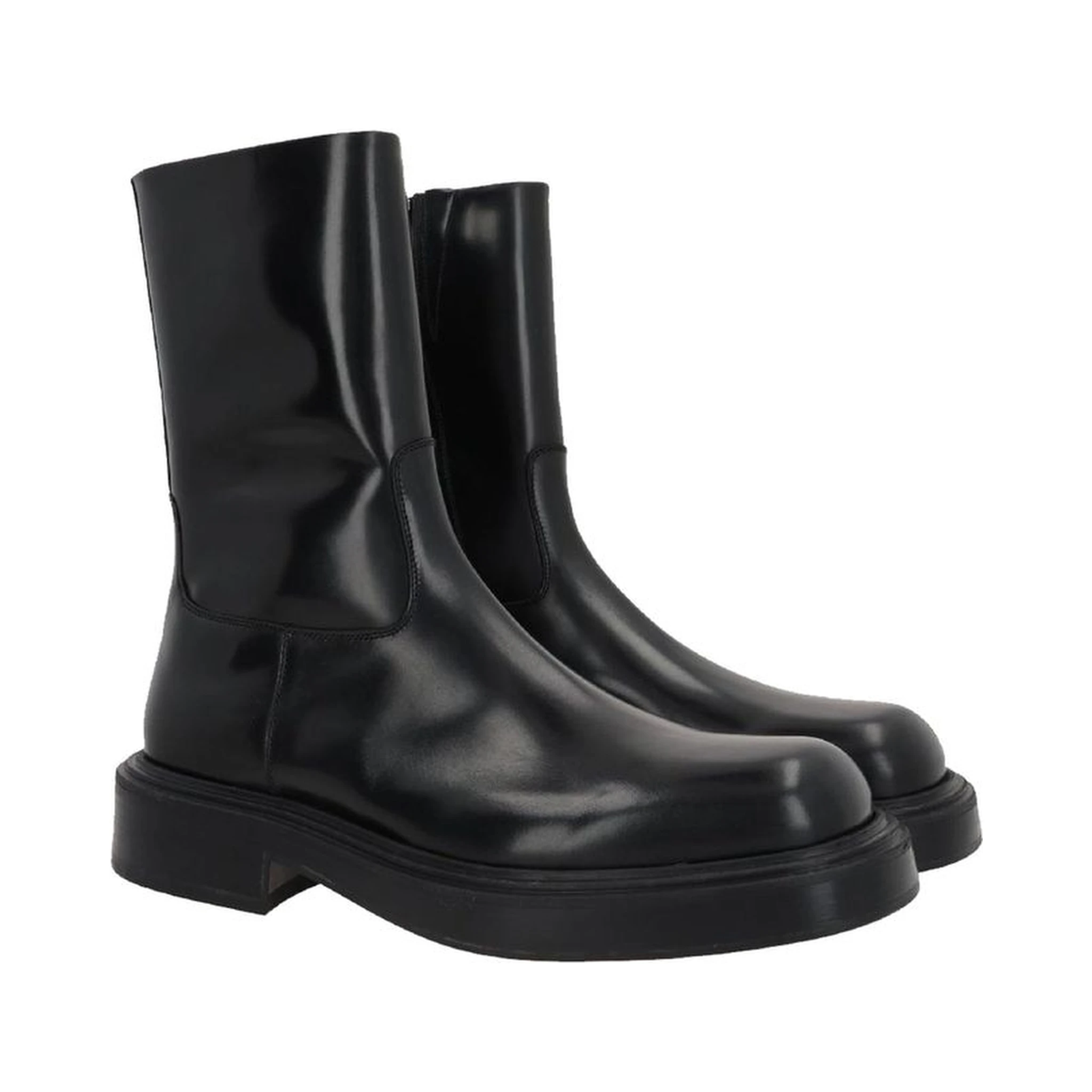 Black Calfskin Ankle Boots