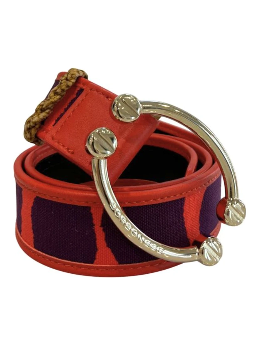 Orange Leather Women Belt