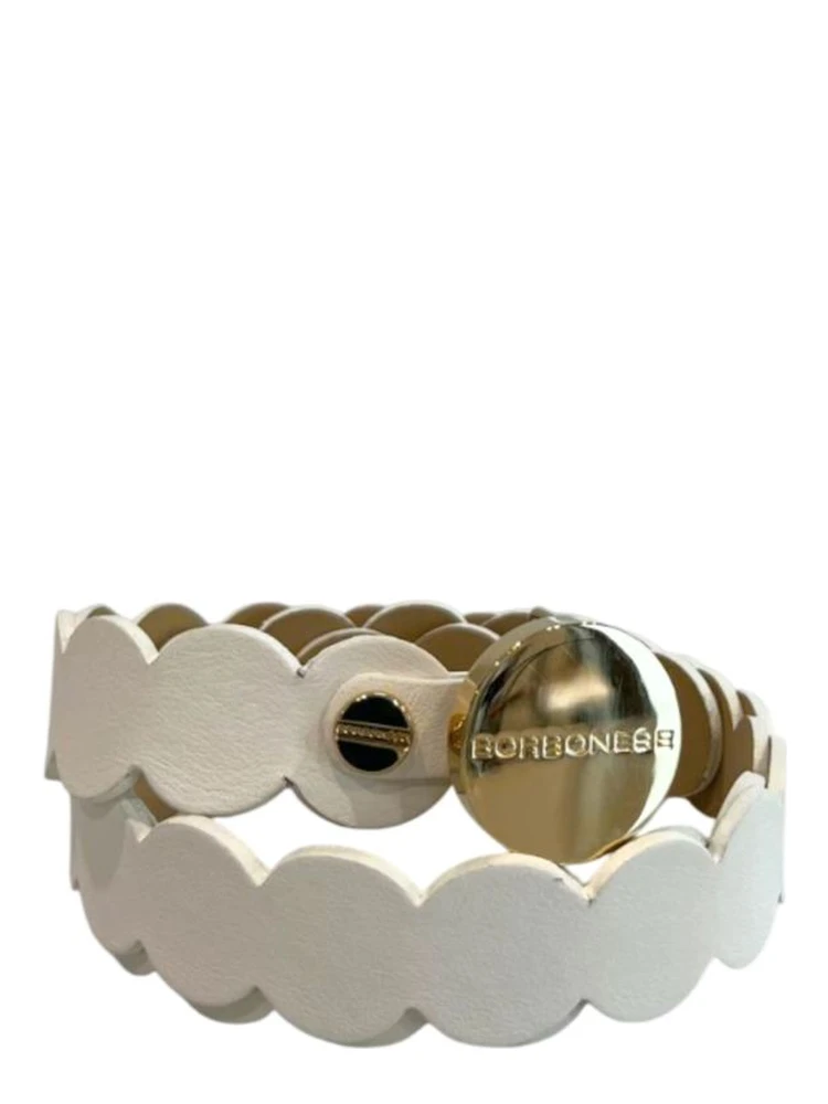 White Genuine Leather Women Belt