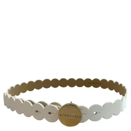 White Genuine Leather Women Belt