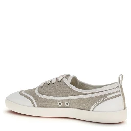 Beige Cotton Low Top Sneakers