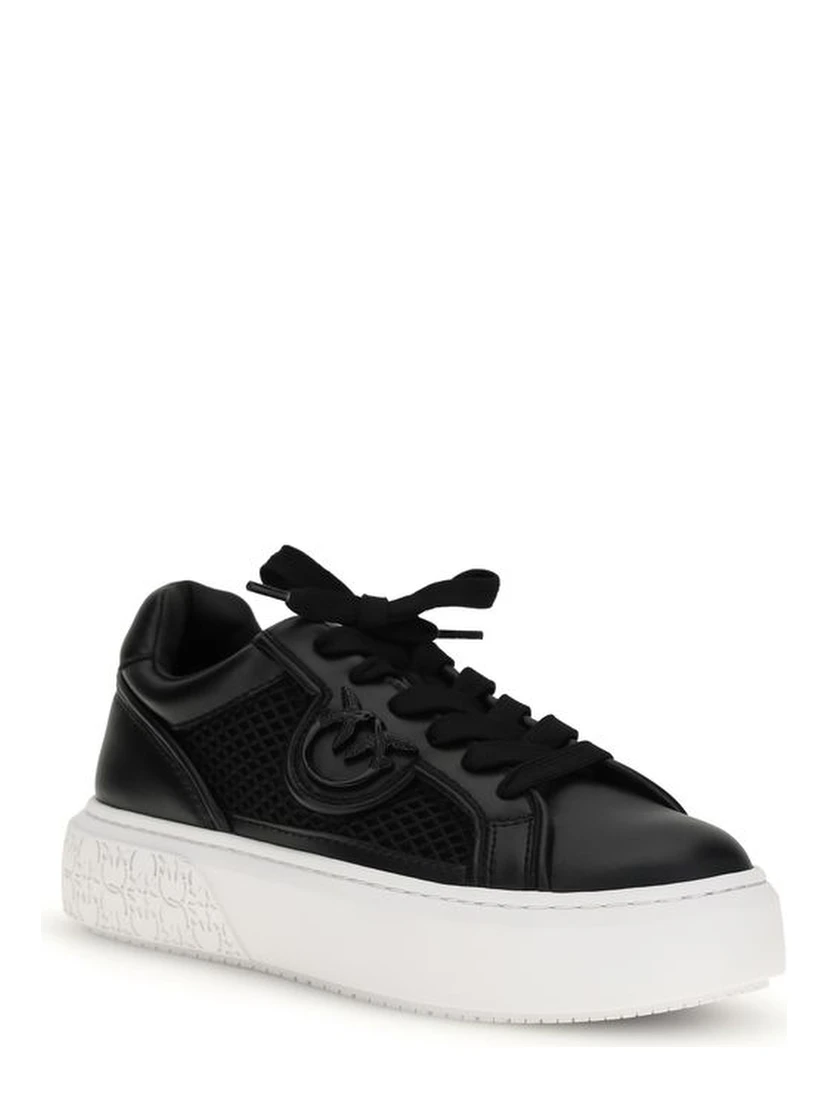 Black Calf Leather Bos Taurus Platform Sneakers