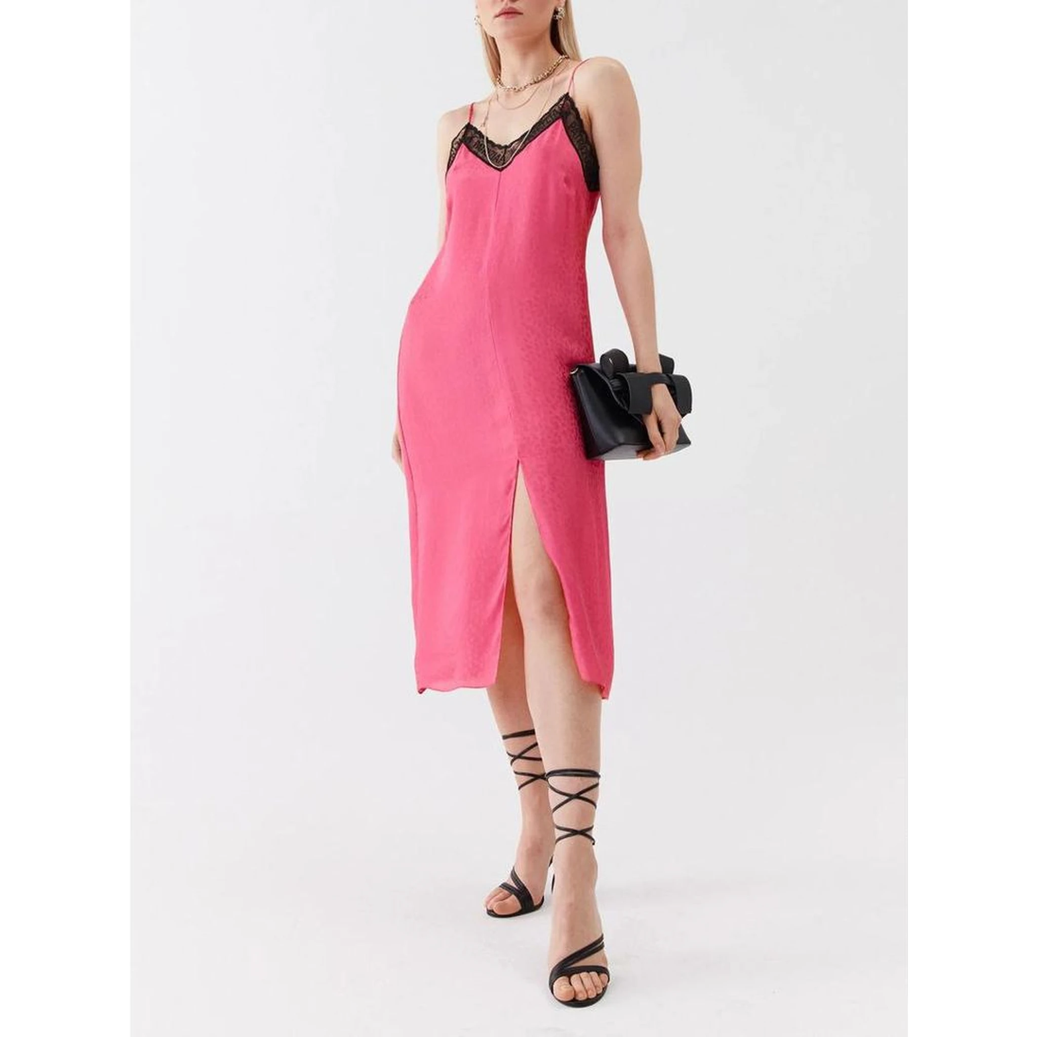 Fuchsia Viscose Casual Dress