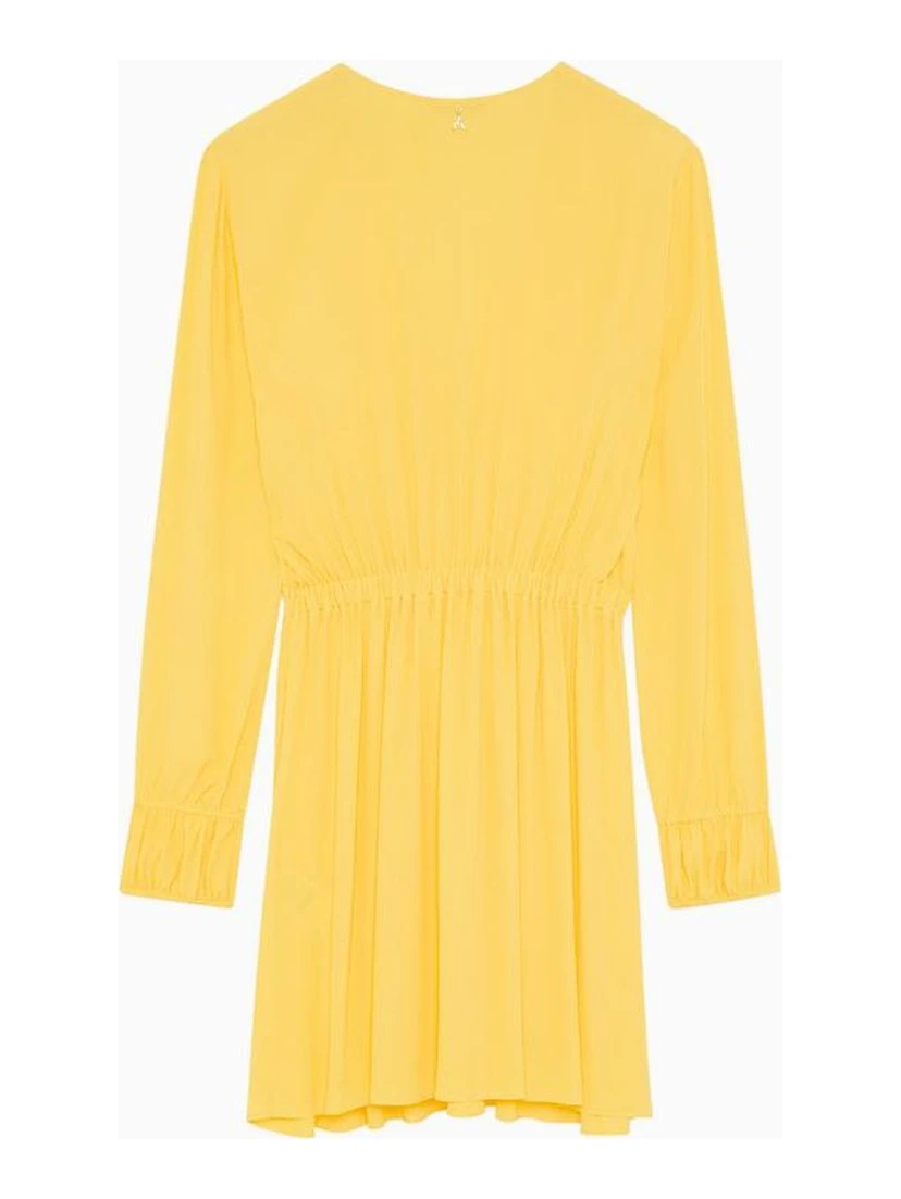 Yellow Viscose Casual Dress