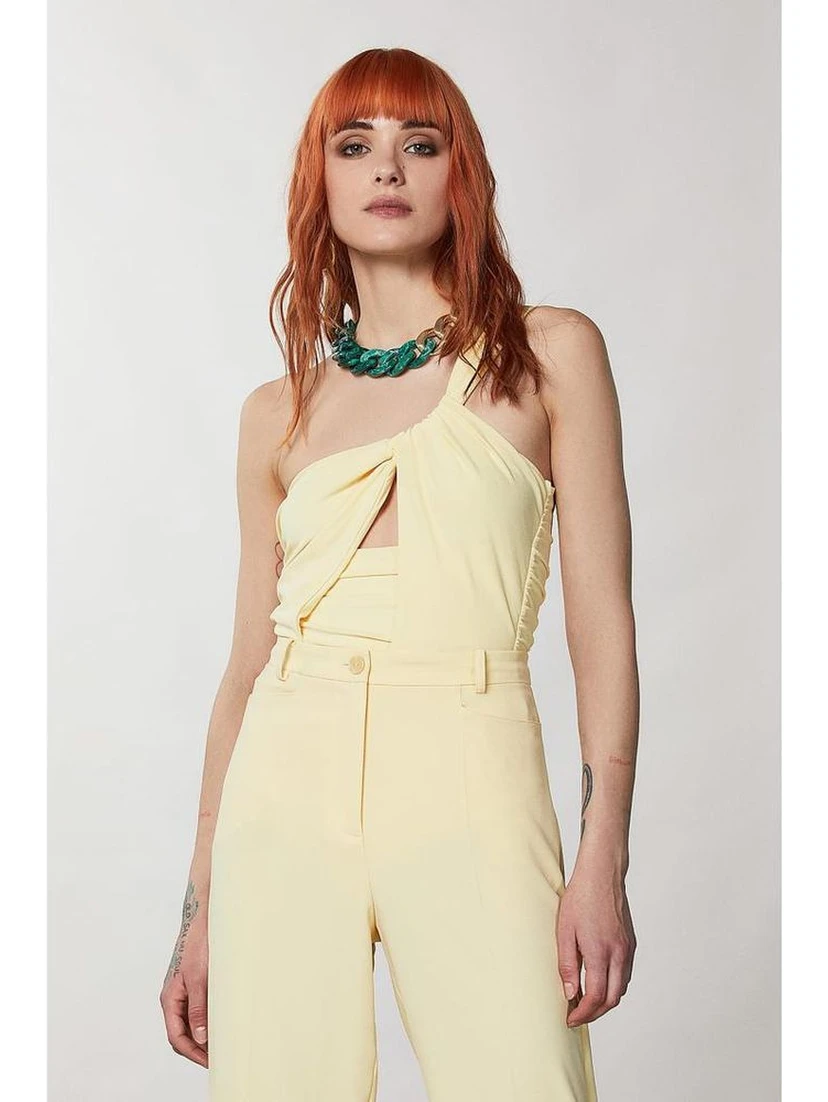 Yellow Acetate Tank Tops
