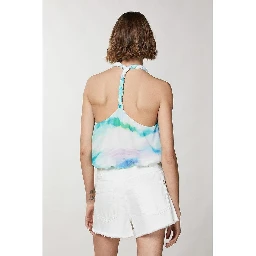 Turquoise Polyester Tank Tops