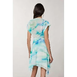 Turquoise Polyester Casual Dress