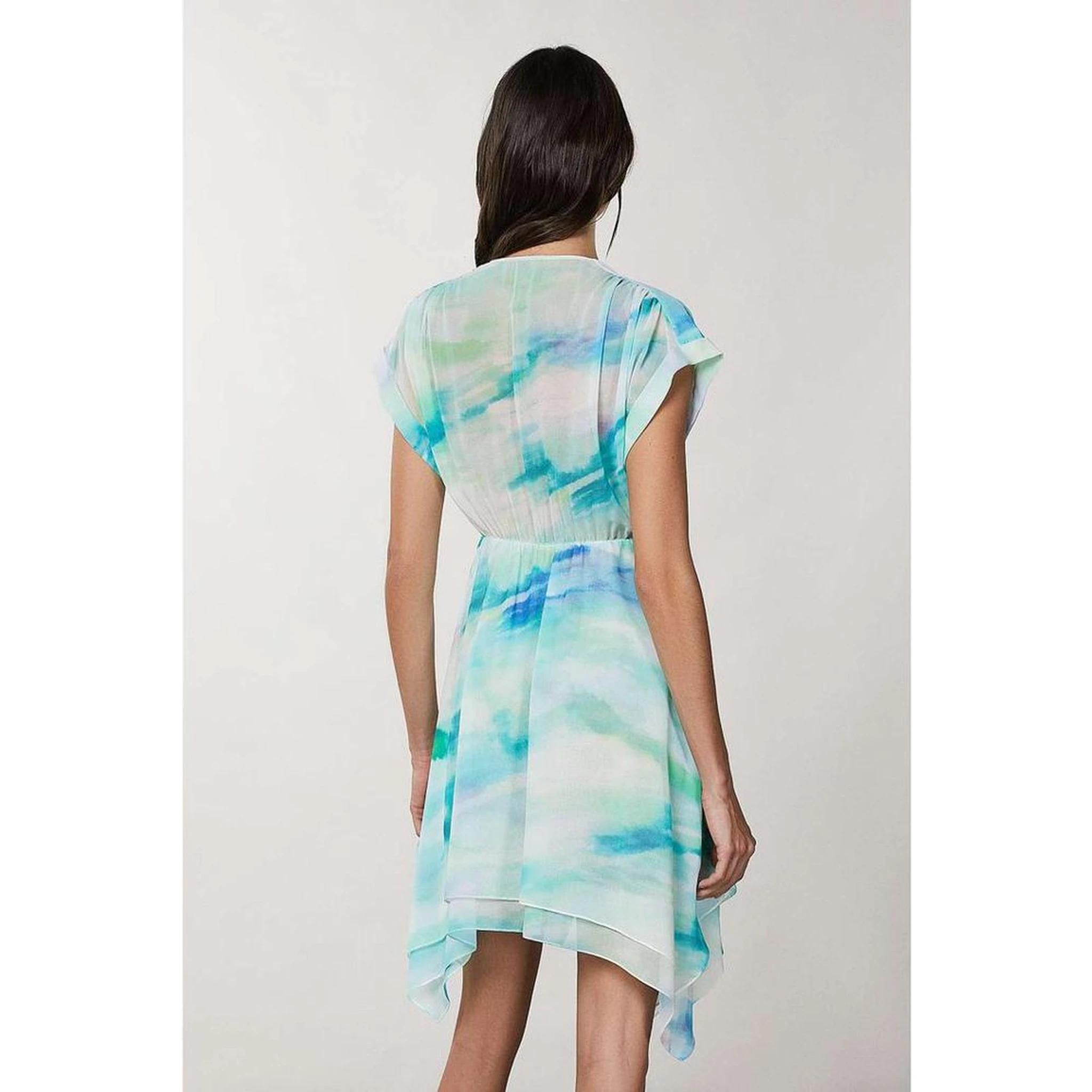 Turquoise Polyester Casual Dress