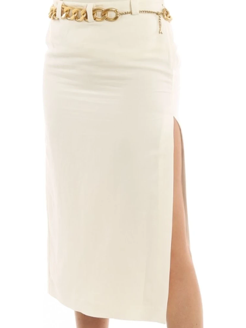 White Viscose Long Skirt