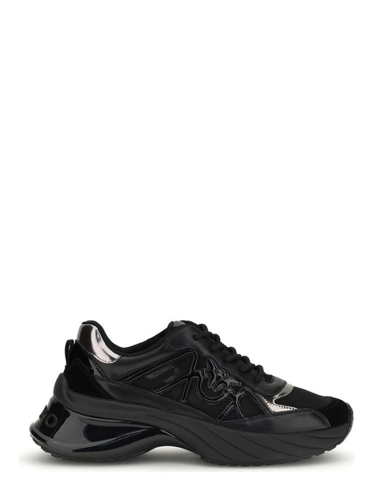 Black Calf Leather Bos Taurus Chunky Sneakers