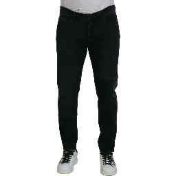 Black Angel Embroidery Skinny Denim Jeans