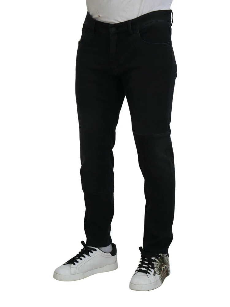 Black Angel Embroidery Skinny Denim Jeans alternative