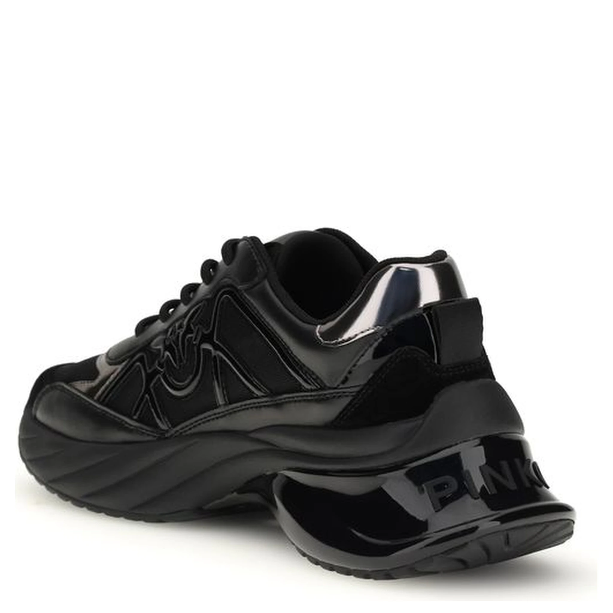 Black Calf Leather Bos Taurus Chunky Sneakers