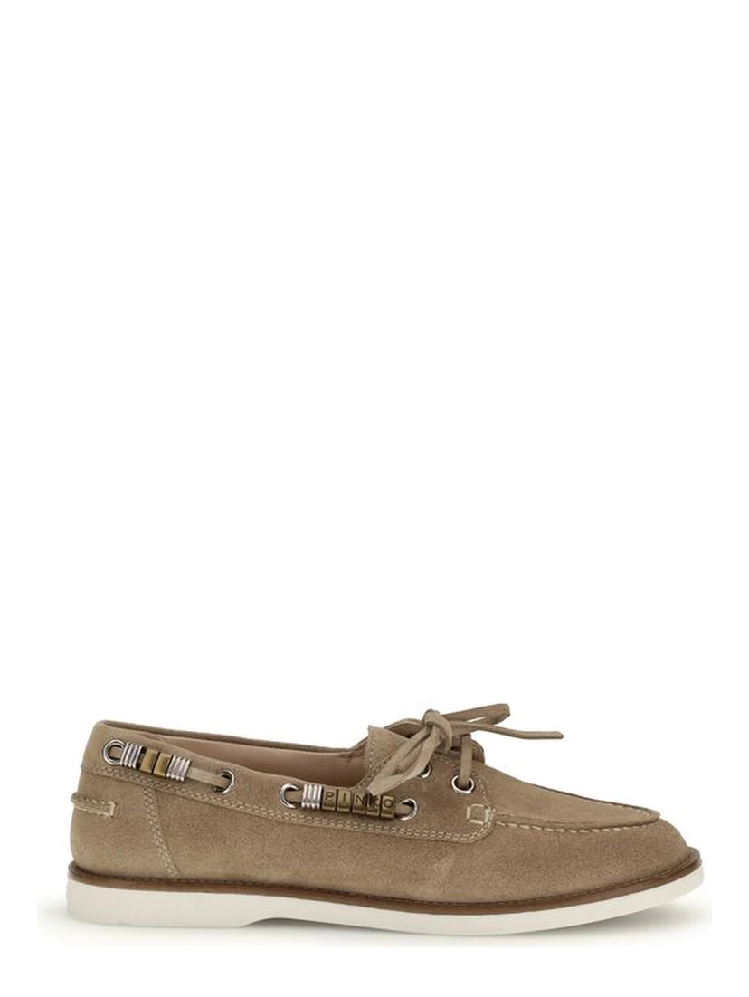 Beige Calf Leather Bos Taurus Slip-On Loafers
