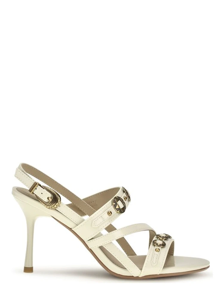 Cream Calf Leather Bos Taurus Stiletto Heel Sandals