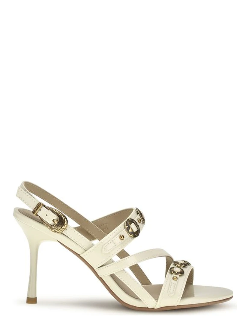 Cream Calf Leather Bos Taurus Stiletto Heel Sandals