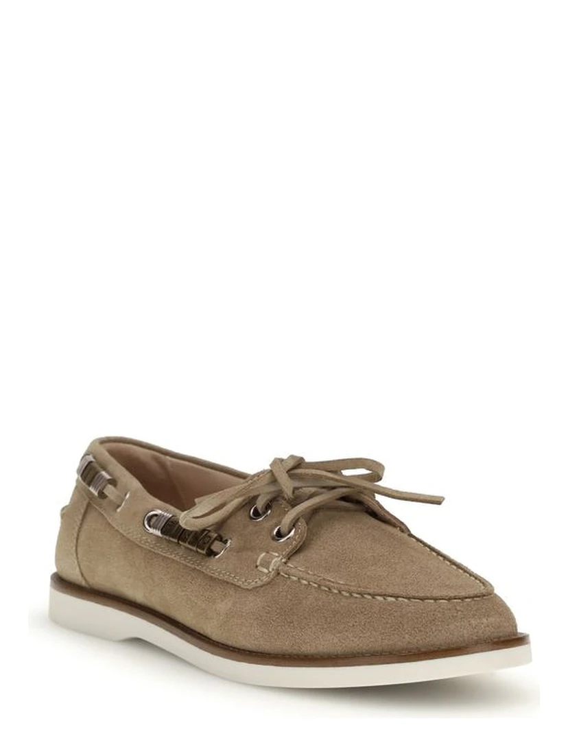 Beige Calf Leather Bos Taurus Slip-On Loafers