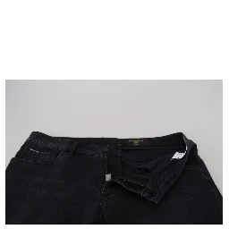 Black Angel Embroidery Skinny Denim Jeans