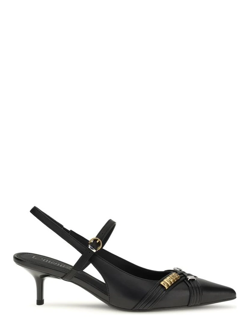 Black Calf Leather Bos Taurus Mid Heel Pumps