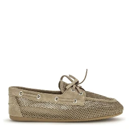 Beige Calf Leather Bos Taurus Slip-On Loafers