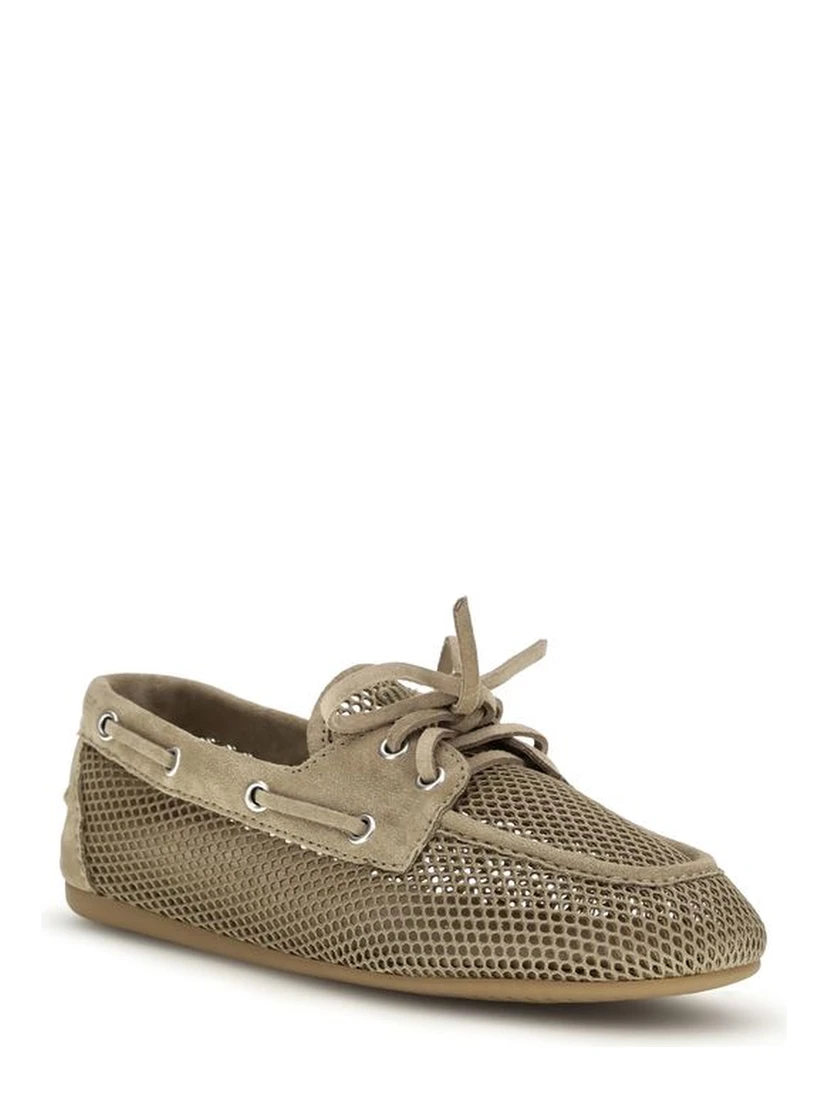 Beige Calf Leather Bos Taurus Slip-On Loafers