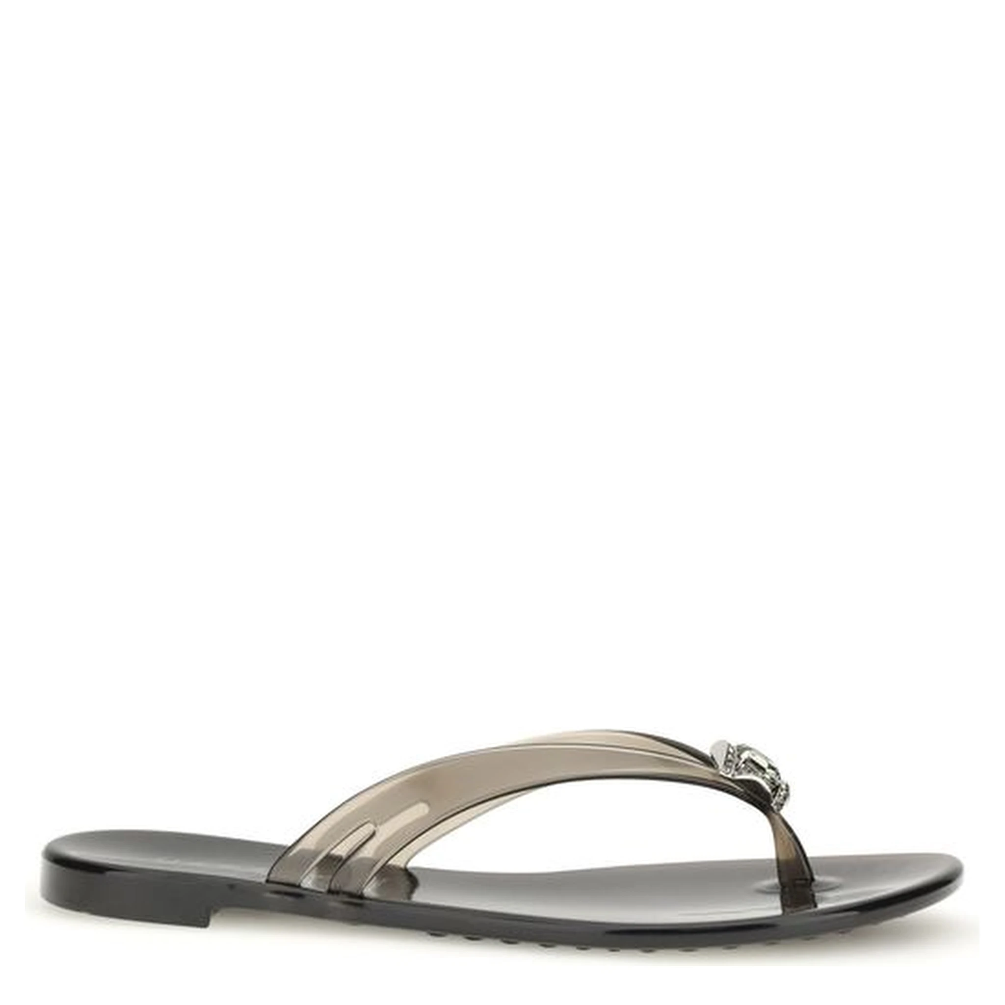 Black Polyurethane Sandals