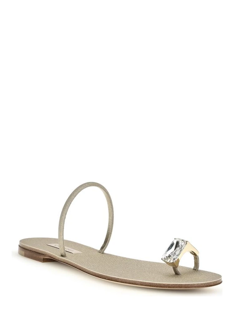 Gold Calf Leather Bos Taurus Flat Sandals alternative