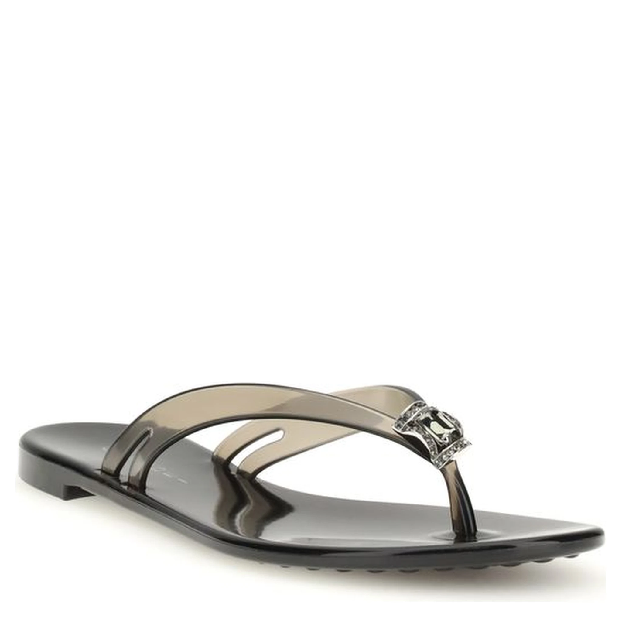 Black Polyurethane Sandals