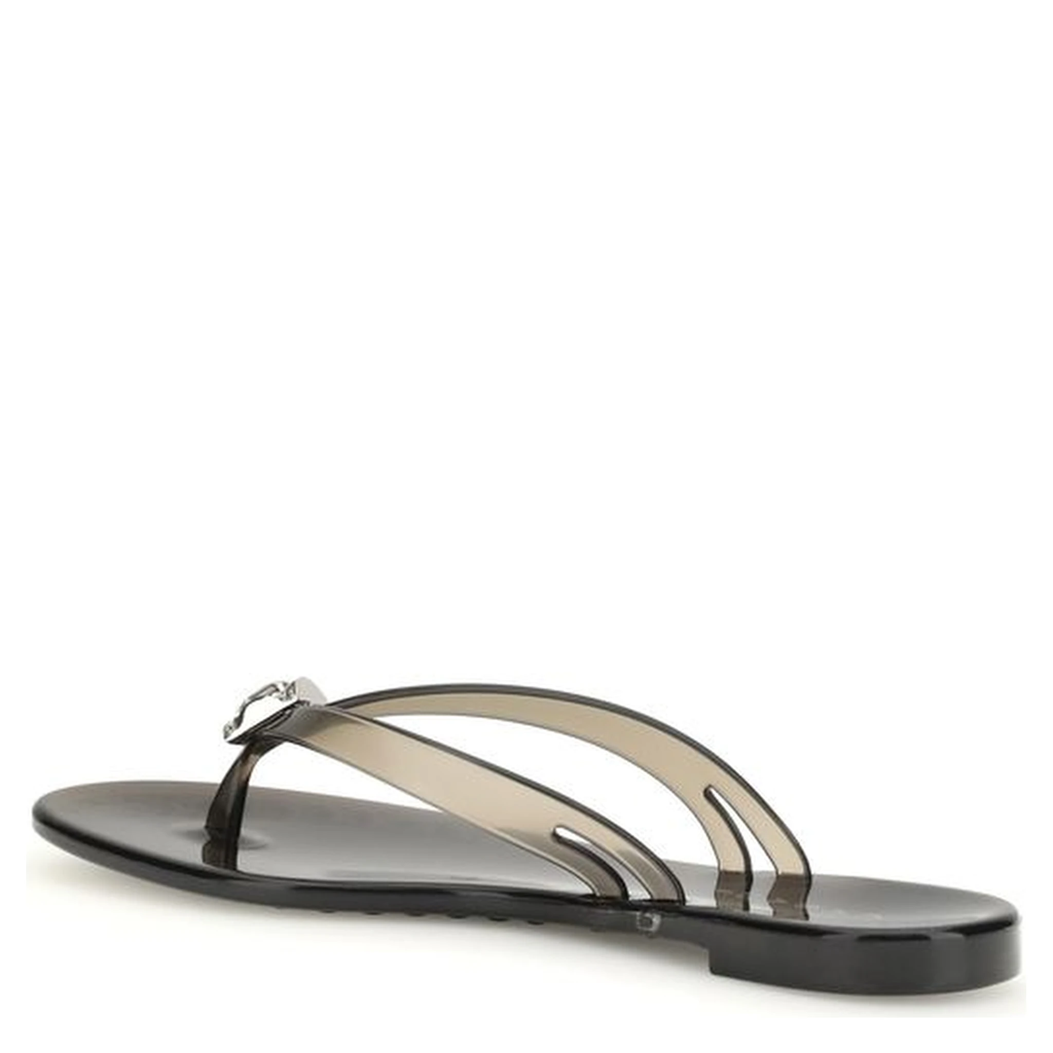 Black Polyurethane Sandals