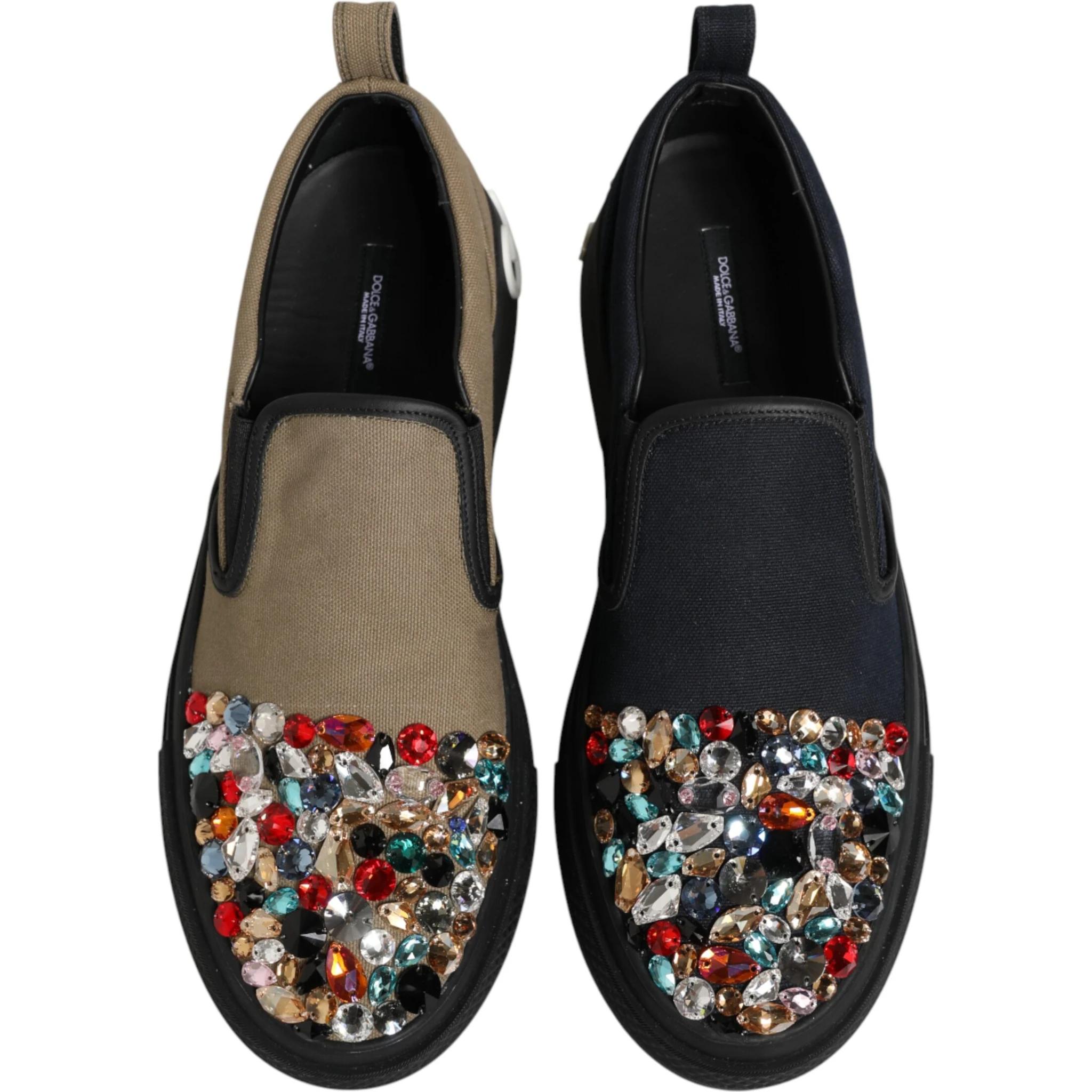 Blue Canvas Embellished Slip On Men Sneakers Shoes