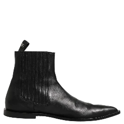 Black Chelsea Men Short Ankle Boots Shoes